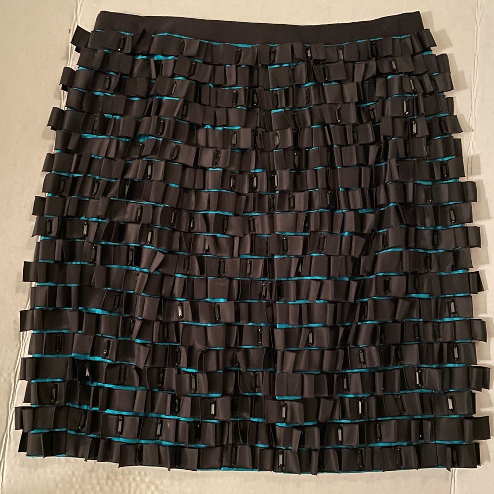 Black Turquoise Embellished Skirt - Size 8